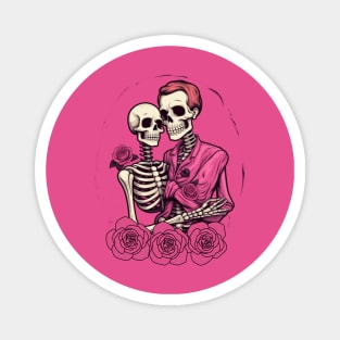 Preppy Skeleton, valentines day, pink skull Magnet